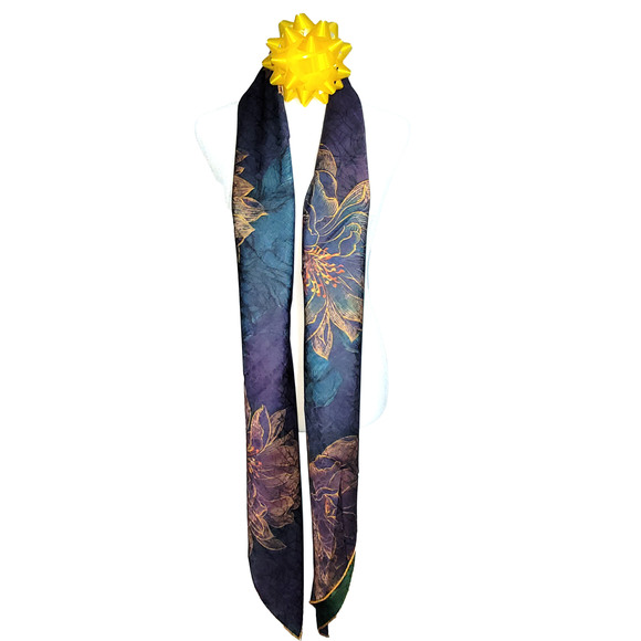 NWT Double Sided Silk Scarf 52"x52" Large Square Shawl Wrap XiangYunSha 3654 - Picture 8 of 10